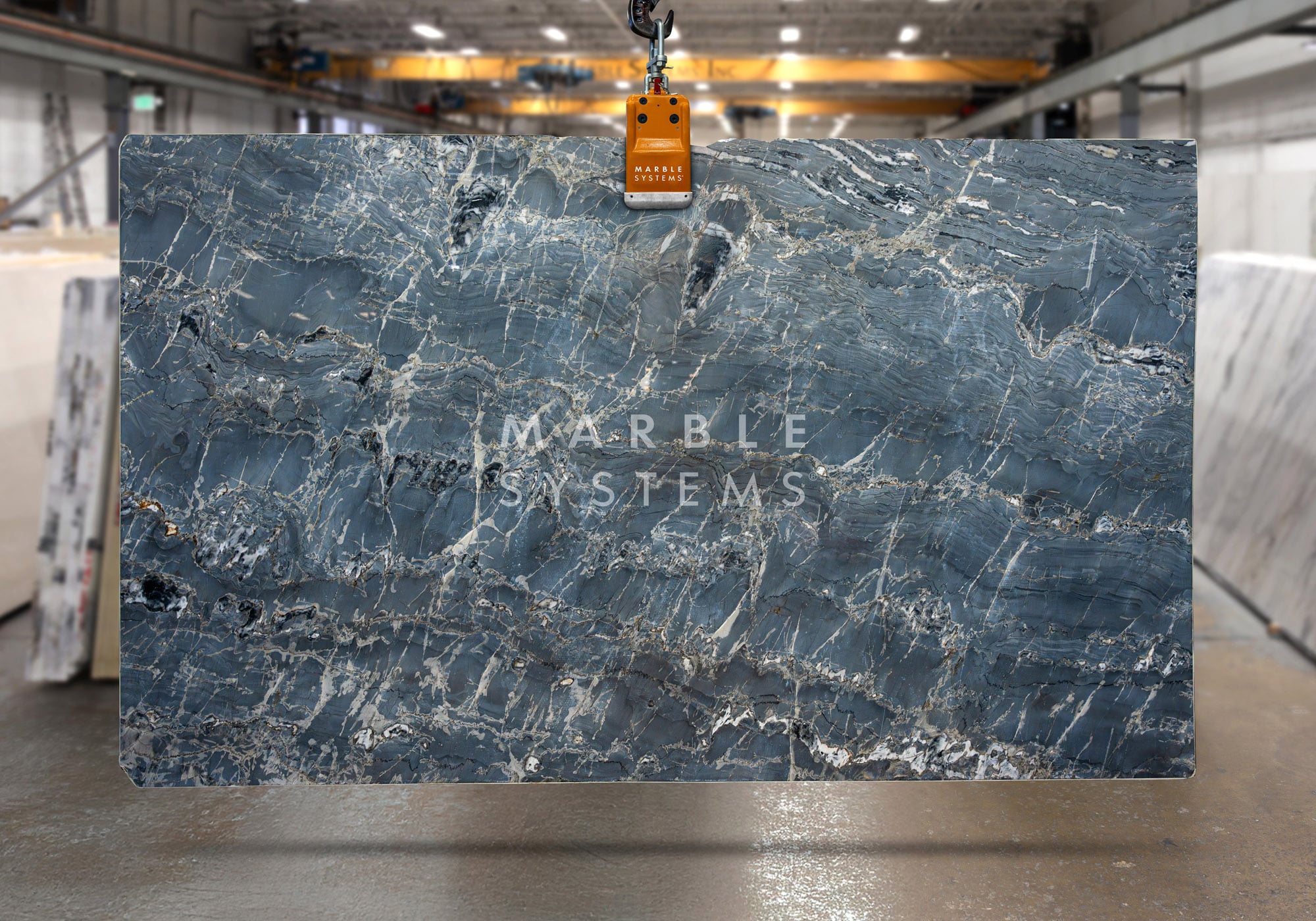 Leaden Sky Blue Polished Marble - Premium product showcase